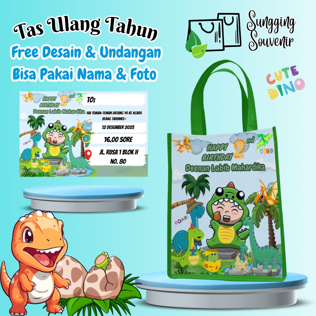 

40 Tas Ulang Tahun Free Undangan Anak Snack Bisa Custom Goodie Bag Muat Kfc