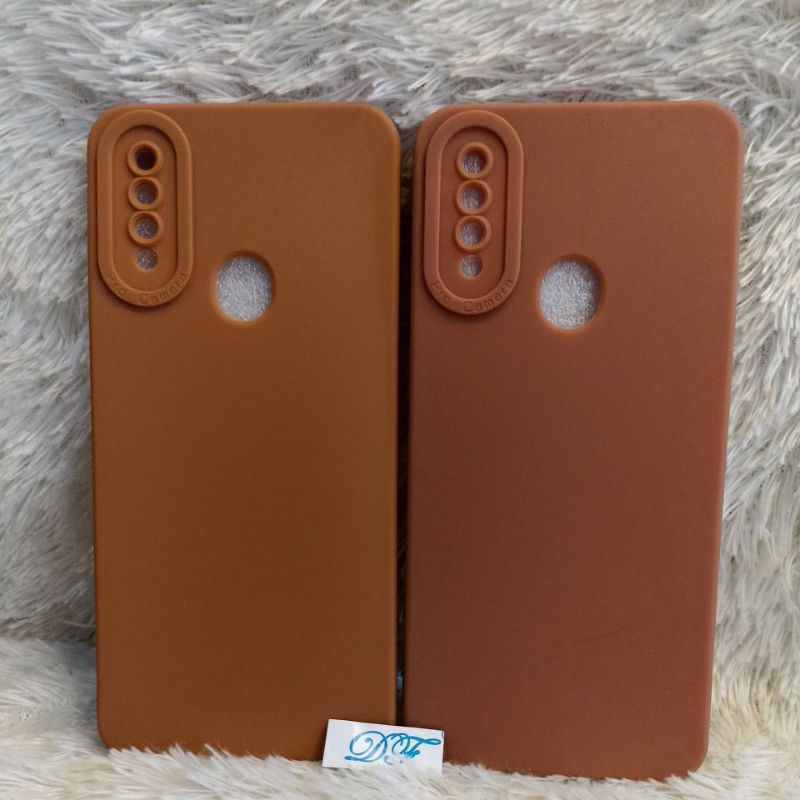 Softcase Pro Camera Oppo A31 Oppo A8 2020 Case Warna coklat gold silikon kesing karet lentur lembut