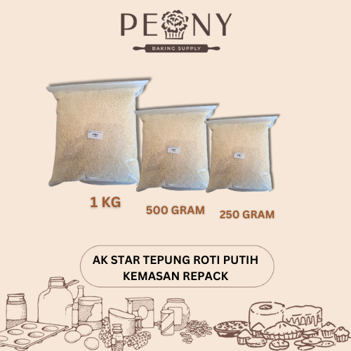 

AK STAR TEPUNG ROTI PUTIH KEMASAN REPACK 1 KG, 500 GRAM, 250 GRAM