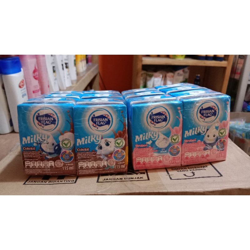 

Frisian Flag UHT SUSU Cokelat Strawberry 115ml (isi 6) Multipack