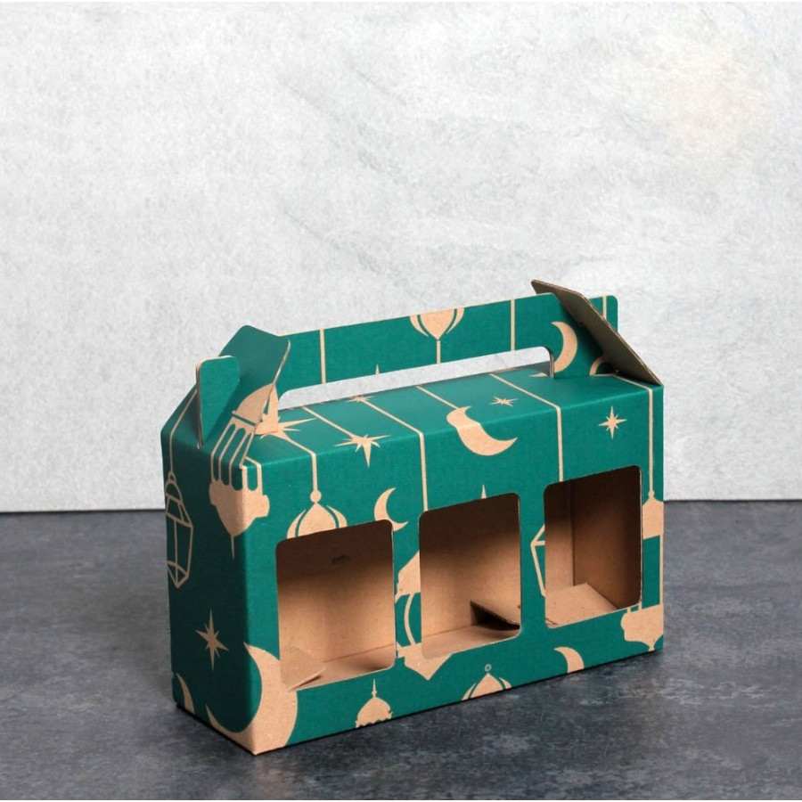 

10Pcs Gable Box Hampers Cookies Kuker 3 Toples Jar 250ml Dus Parsel Packaging Parcel Kue Kering