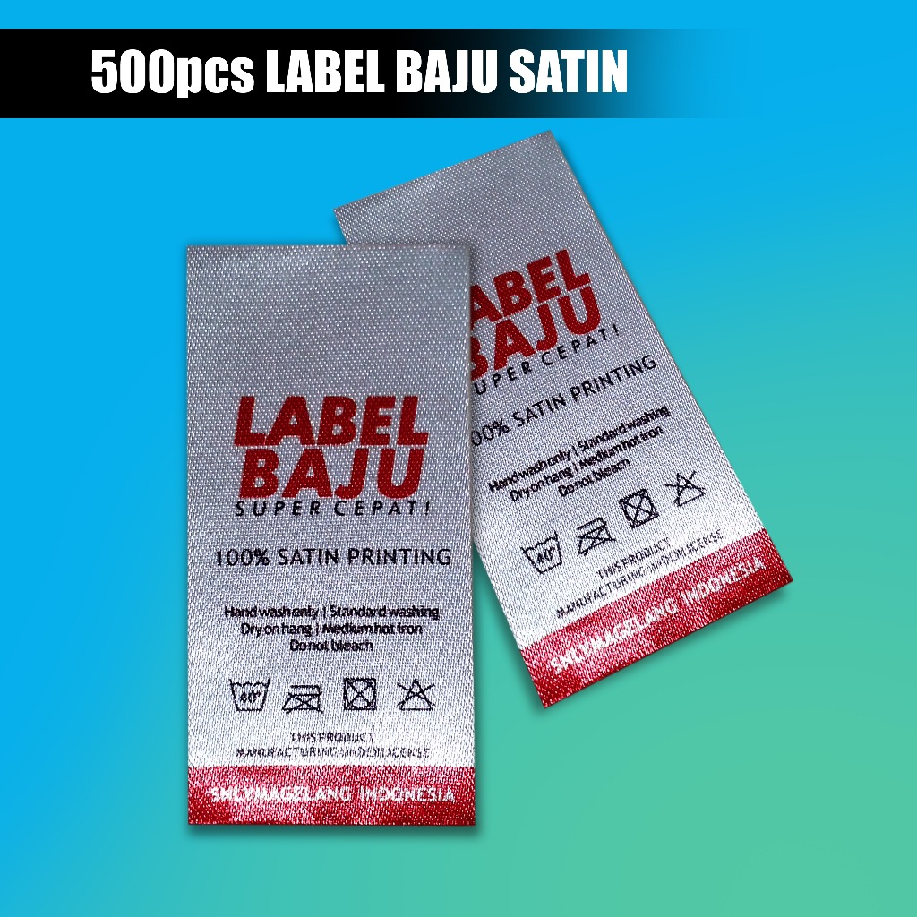 

500pcs 1000pcs Label Baju / Label Hijab / Label Satin Custom / Label Pengganti Woven Damask