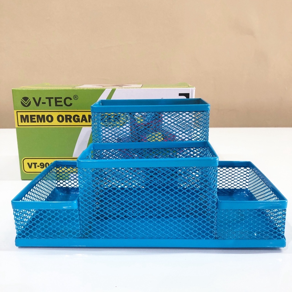 

Tempat Alas Tulis Jaring Memo Organizer V-TEC VT-9003 / Desk Set / Pen Holder / Basket Tempat Pena Bulat Alat Tulis Pensil Memo Holder / Kotak Pulpen Meja