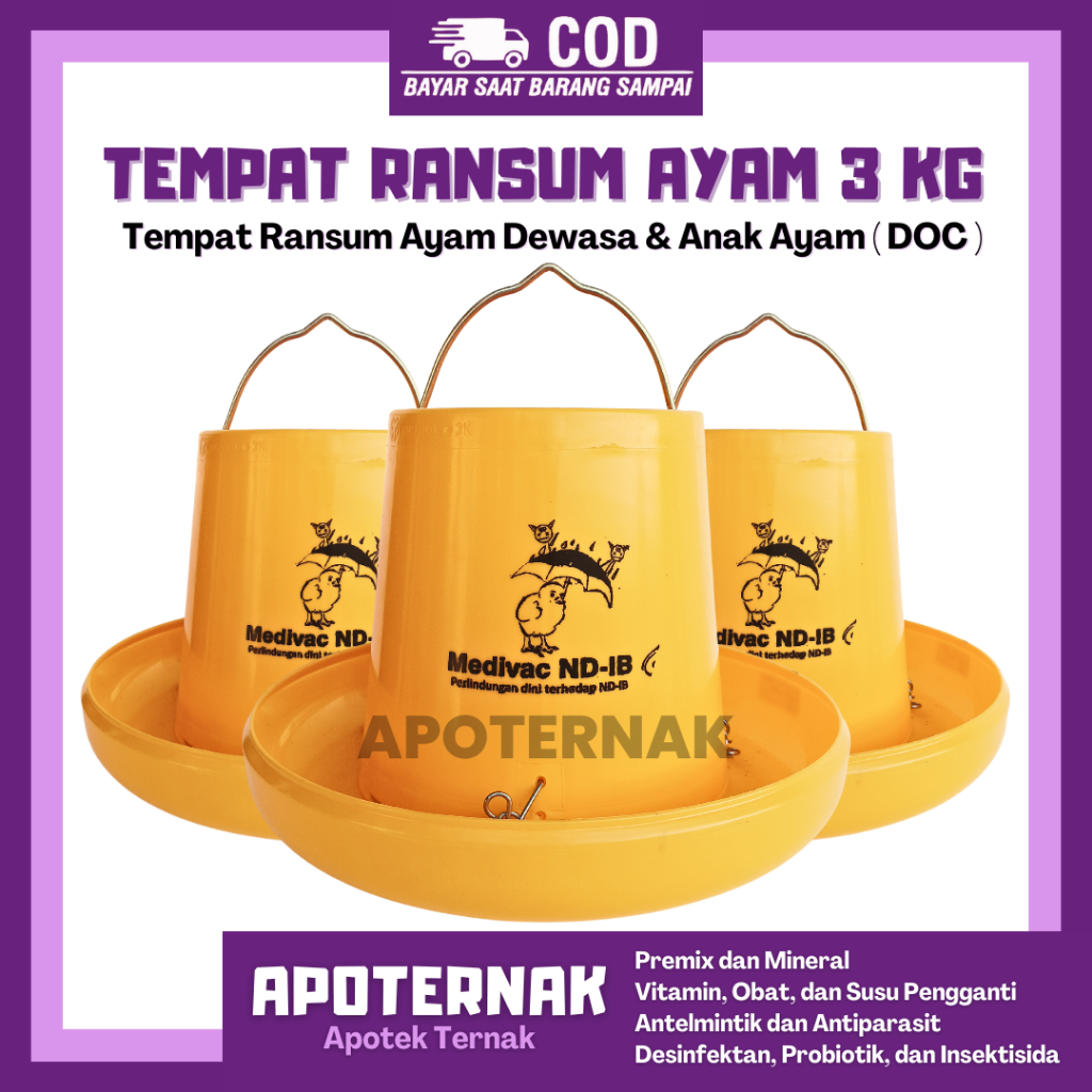TEMPAT RANSUM AYAM 3 KG MEDION | Tempat Makan Ayam | Tempat Pakan Ayam