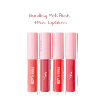 PINKFLASH SET LIP GLOSS LO2 4PC / BUNDLING OHMYGLOSS LIPGLOSS PINKFLASH