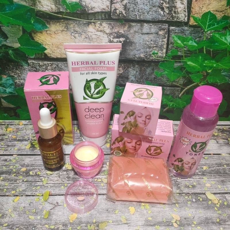 paket herbal plus//bpom(sabun batang,toner,ff,serum, cream)//original