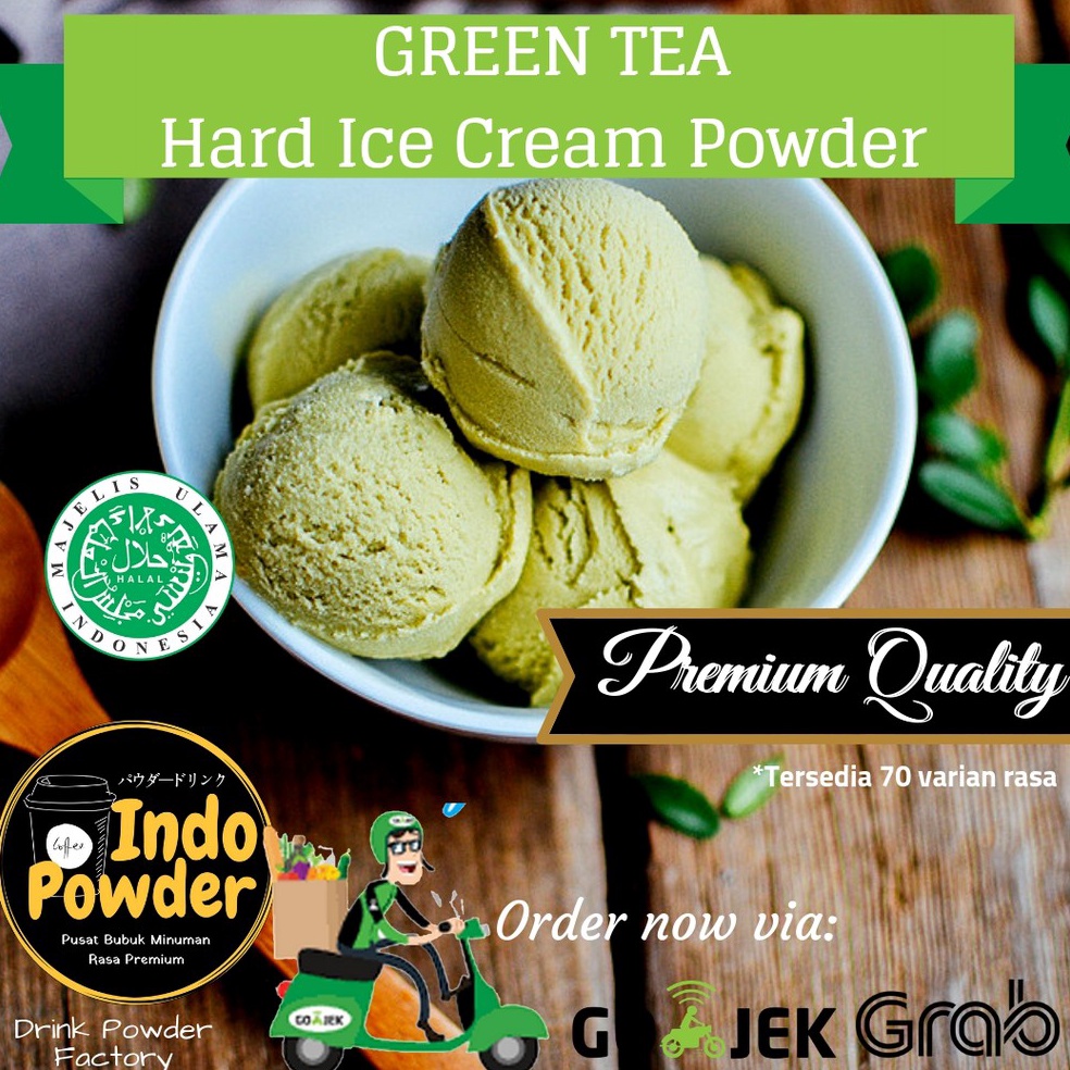 

❤[PROMO ⚡ALE!!!]❤ Bubuk Ice Cream rasa Green tea 1Kg - Bubuk es Krim rasa Green tea 1Kg