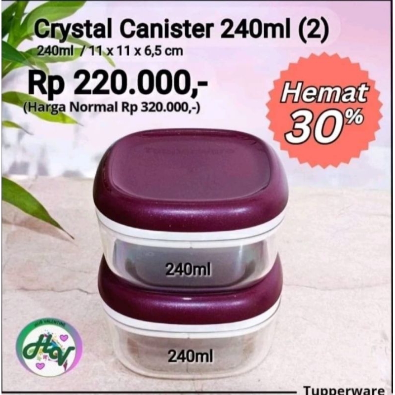 

Tuperware 2pcs Crystal canister set mini toples