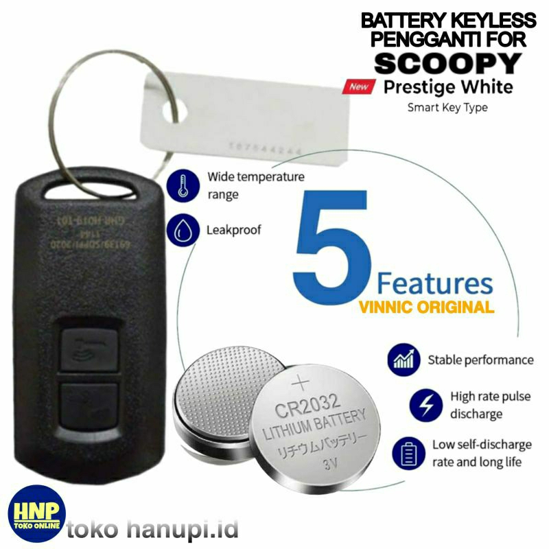 BATERAI REMOTE ALARM KUNCI MOTOR HONDA SCOOPY PRESTIGE STYLISH 2021 ORIGINAL BATTERY KEYLESS