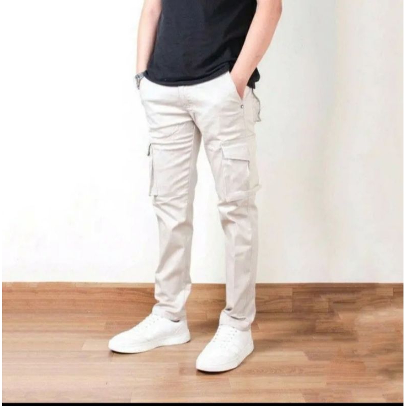 musi story - cargo pants pria celana cargo panjang pria khaki - celana cargo panjang warna hitam abu