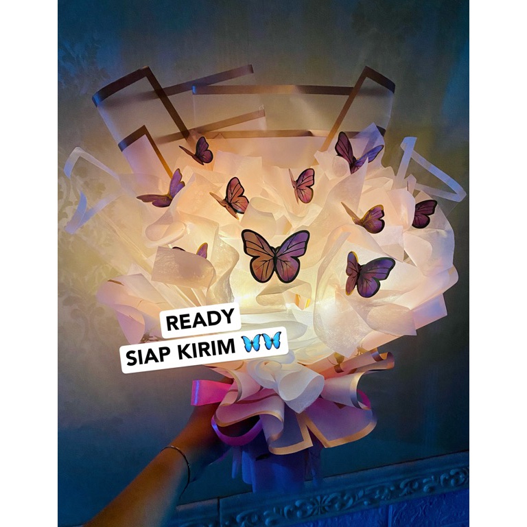 

COD✅ TERMURAH✅ BUKET KUPU KUPU LED butterfly cellophane