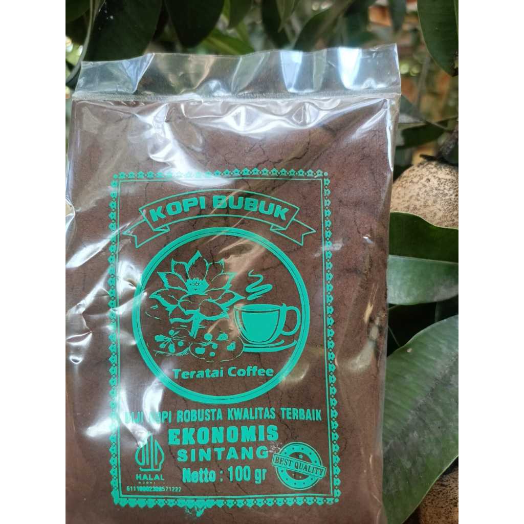 

KOPI BUBUK TERATAI EKONOMIS COFFEE SHOP KOPI BUBUK ASLI PONTIANAK CITA RASA TINGGI ISI 100 GRAM