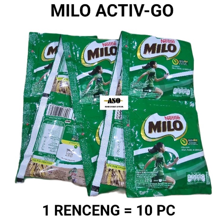 

Ready stock MILO Activ-Go Susu Bubuk Sachet 22 gr RENCENG ( ISI 10 pc ) Murah