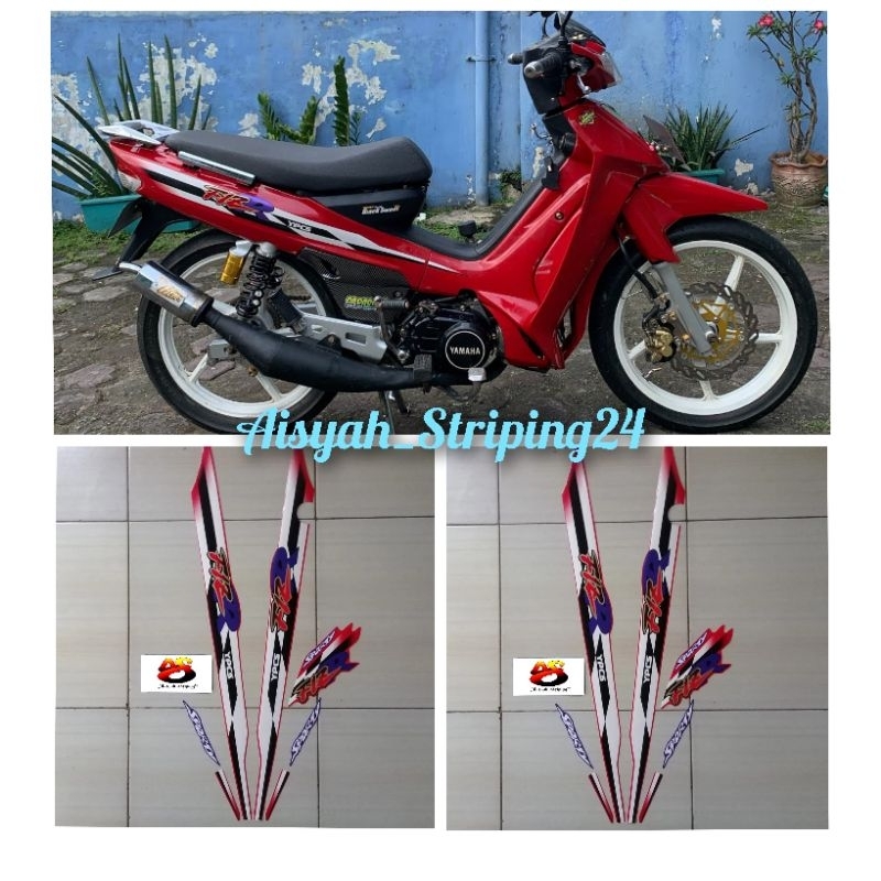 STIKER STRIPING LIS BODY MOTOR YAMAHA FIZR SPORTY 1997 MERAH