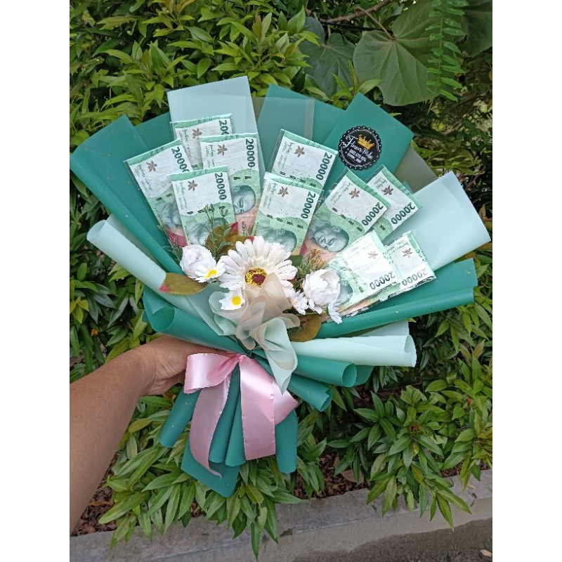 BHU02 money bouquet medan kado ulangtahun valentine murah gift buket uang 100 ribu