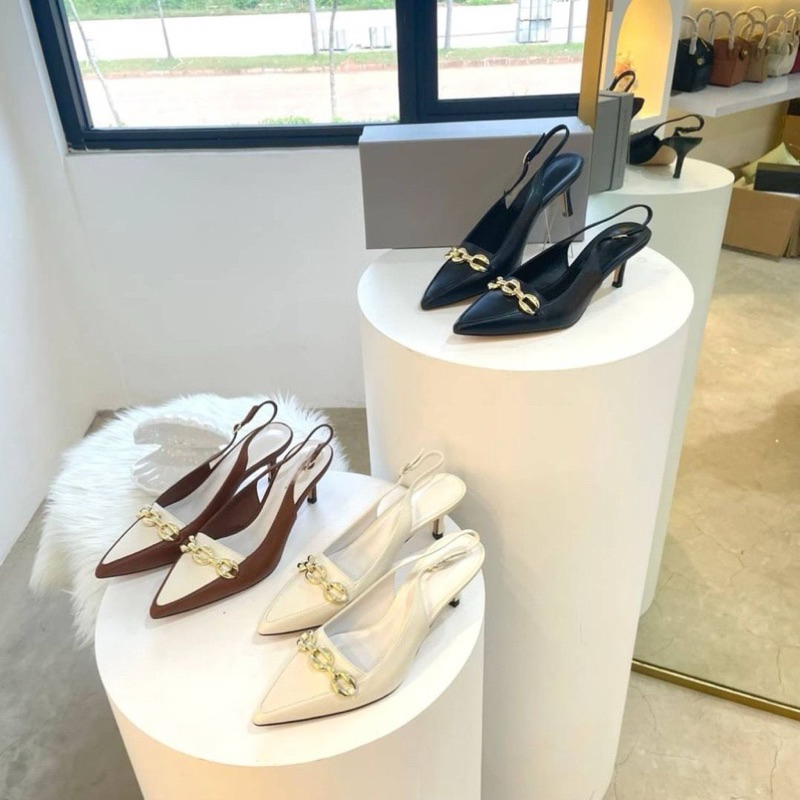High heels 6cm ck slingback import high quality fashion shoes sepatu wanita hak tinggi tali belakang