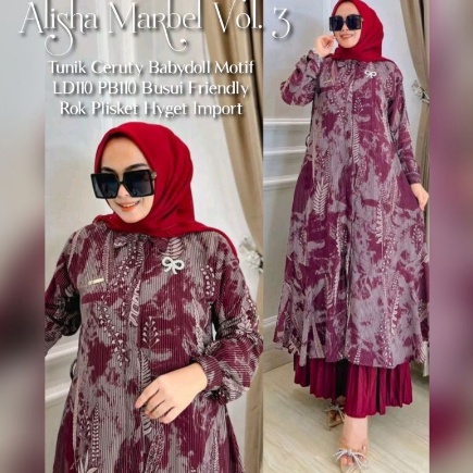 Sikat Habis Setelan Rok Alisha Marbel Vol.3 | LD.100 LD.110 LD.120 LD.130 | Realpict (COD Bayar Dite