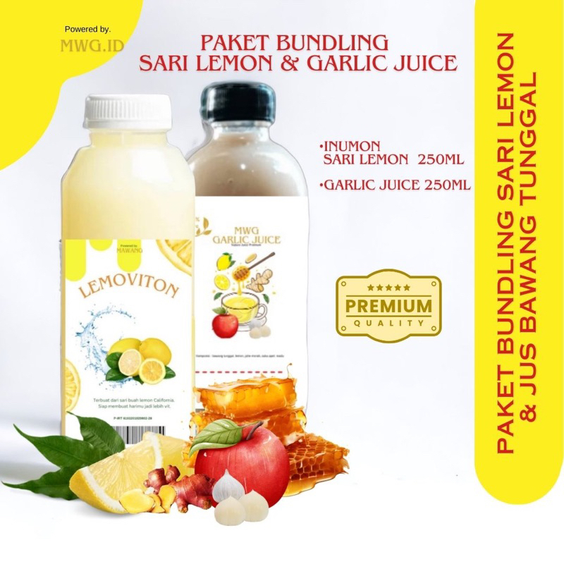 

MWG - Paket Bundling Jus Bawang 250ml dan Sari Lemon 250ml Minuman Diet Alami