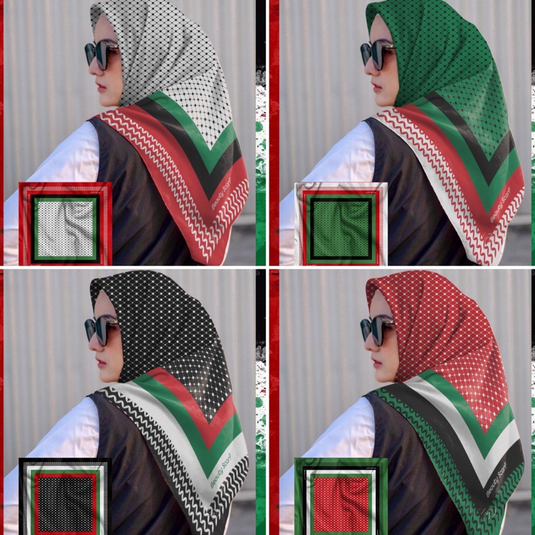 Terdepan TERLARIS ||  HIJAB PALESTINA DENAY FATRIANA SISESA KW segi empat motif H BANISCOP denay kw 