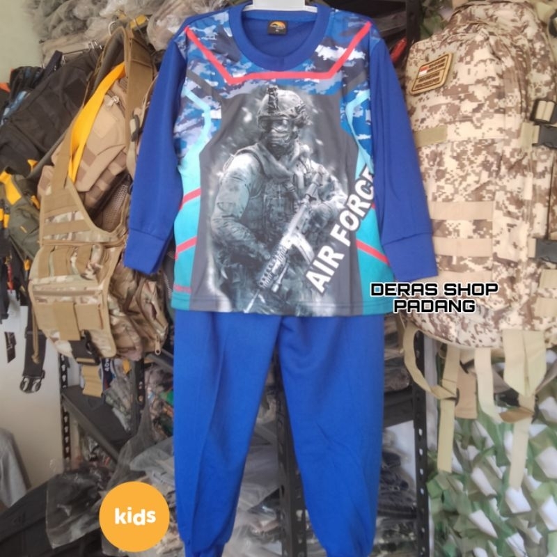 Baju Setelan Kaos panjang Anak drifit printing air force
