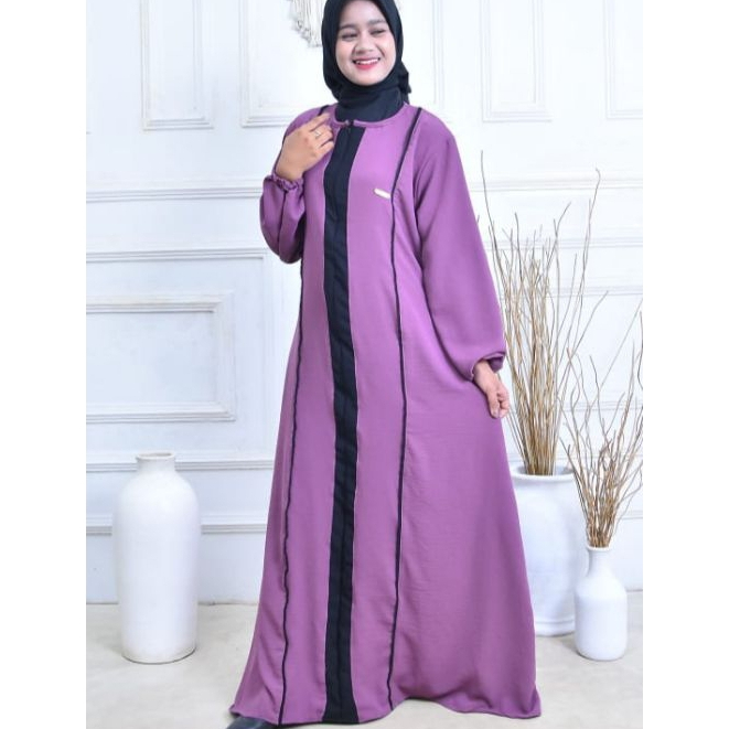 Maura Dress Gamis Busui Bahan Cringkle Premium
