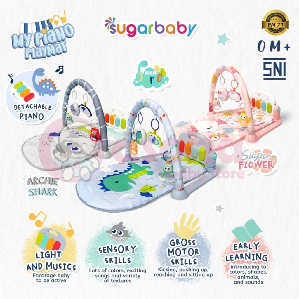 Sugar Baby My Piano Playmat Baby Gym Musik - Playmat Bayi ASOKA