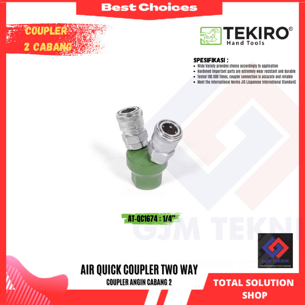 Quick Coupler Tekiro 2 Way - Coupler Cabang 2 Tekiro