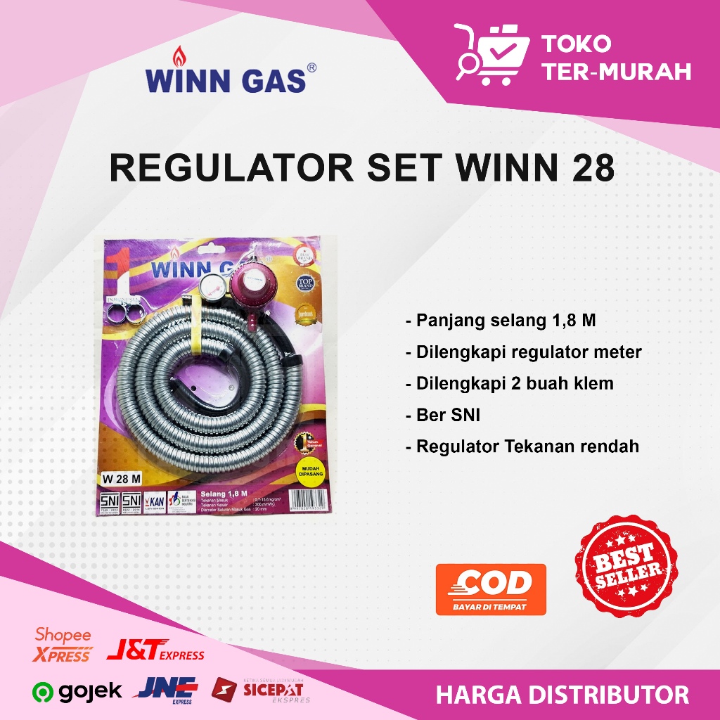 REGULATOR SET WINN 28 REGULATOR SELANG WINN GAS SELANG PLUS REGULATOR WINN