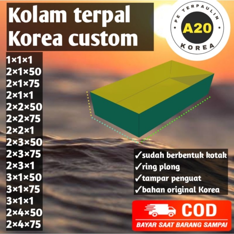 custom terpal kolam type A20 korea cap lele