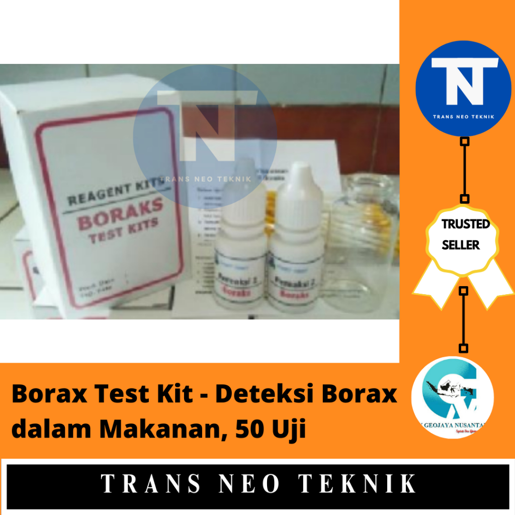 Borax Test Kit - Deteksi Borax dalam Makanan, 50 Uji