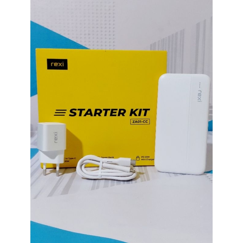 REXI ZA01-CC Charging Set 20W 3A + CABLE C To C + Power Bank 10.000 mAh