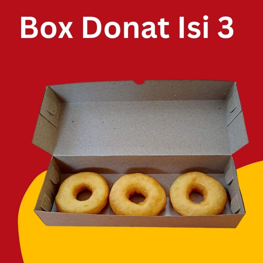 

Box donat dus kemasan kotak donat bombolini isi 3 tinggi 5,5x27x10