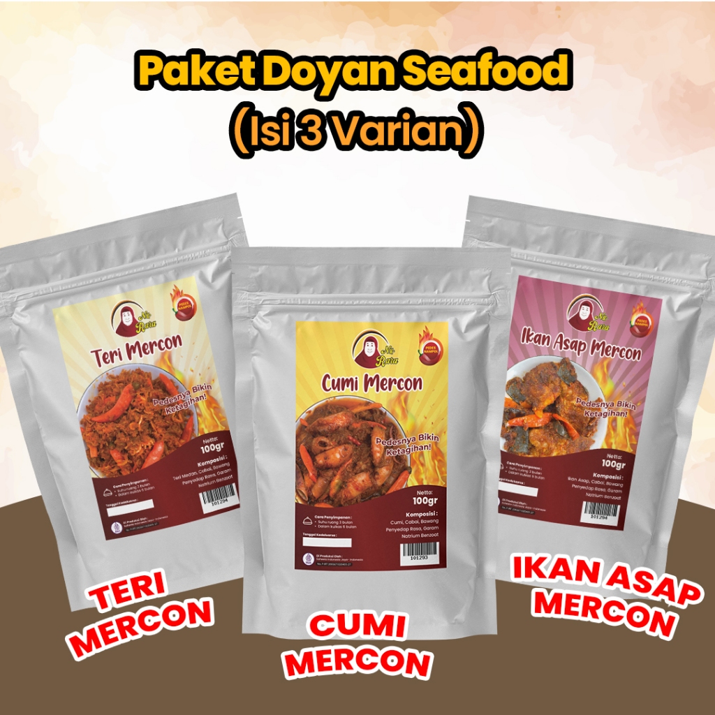 

Sambel Ny Rara Paket Doyan Seafood Sambal Mercon Ny.Rara 100gr