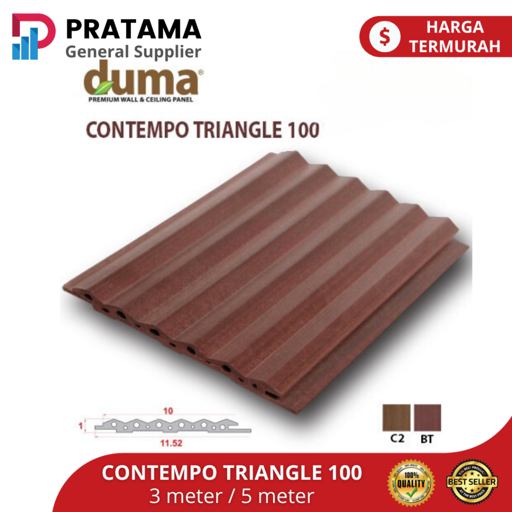 DUMA PANEL WPC TIPE CONTEMPO TRIANGLE 100 / panel dekorasi dinding | surabaya