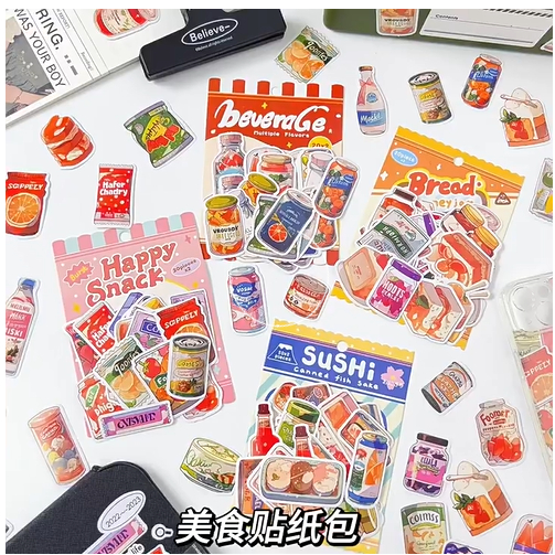 

LaMoselle - [SK199] Sticker lucu unik bentuk makanan vintage retro bentuk kemasan makanan dan minuman / sticker DIY / sticker journaling / stiker lucu / stiker mainan anak / sticker casing / sticker laptop / sticker case hp / sticker waterproof dekorasi
