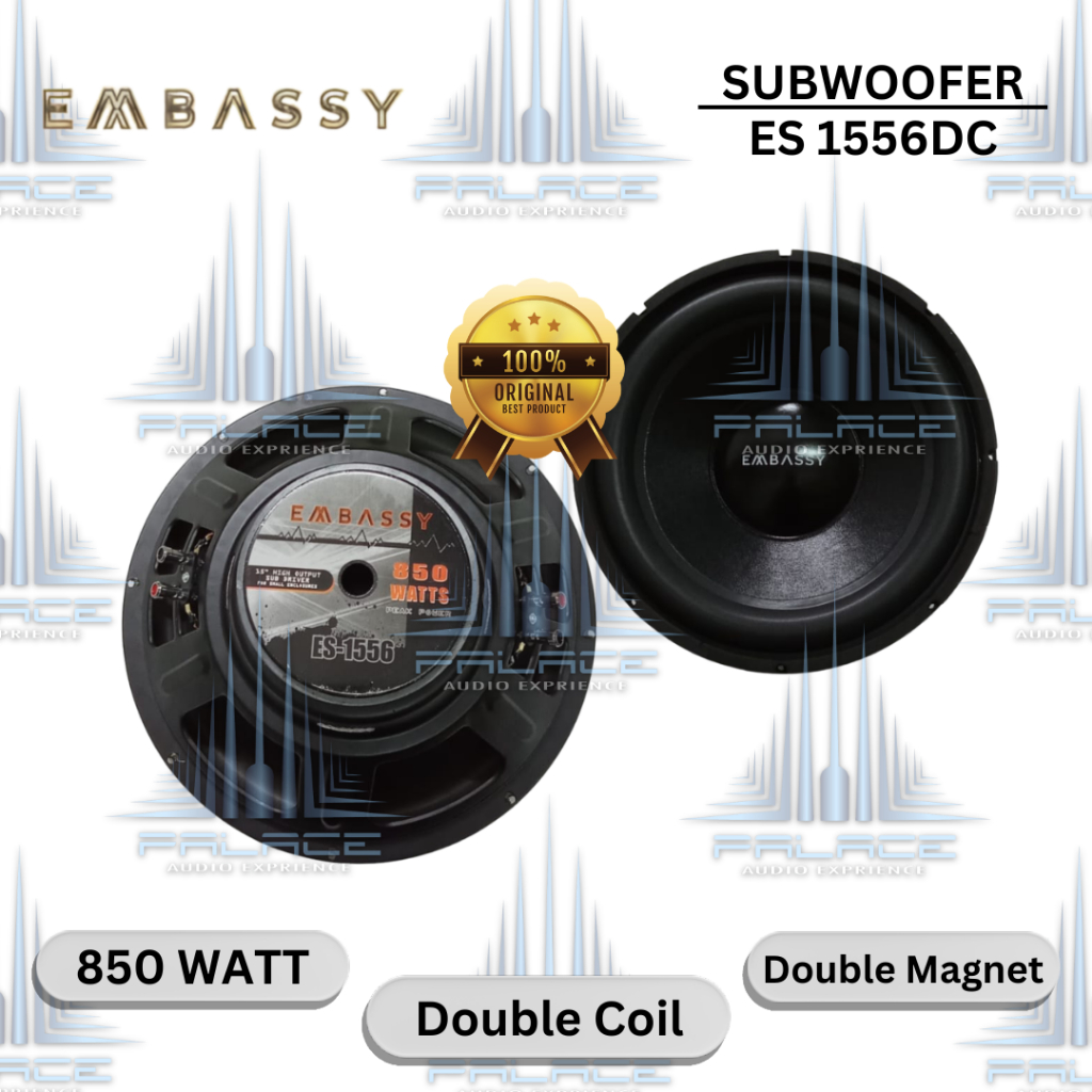 Subwoofer 15 Inch - Embassy ES 1556 DOUBLE COIL dan DOUBLE MAGNET