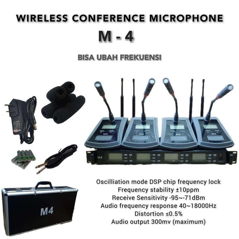 Mic Wireless Meja  / Conference Shure M-4  UHF 4 MIC