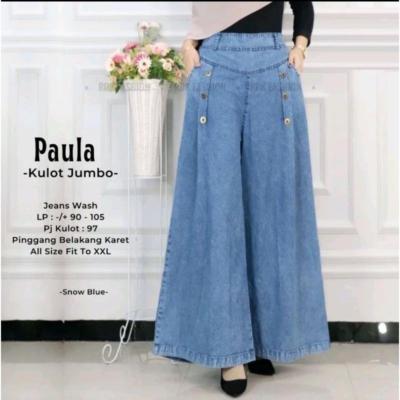 Alazka Jumbo Palazzo Kulot Paula Snow Jeans