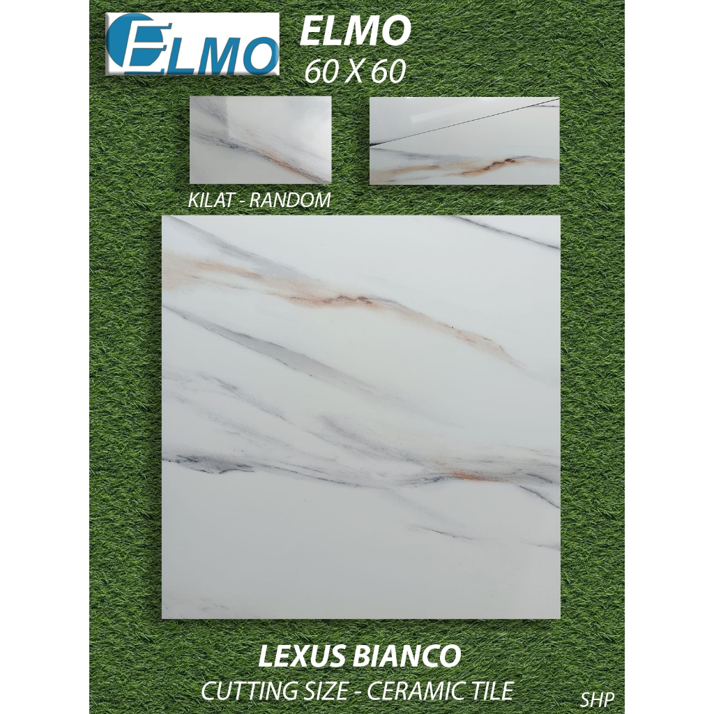 Keramik Lantai 60X60 Elmo Lexus Bianco Pekanbaru Riau, Motif Putih Petir