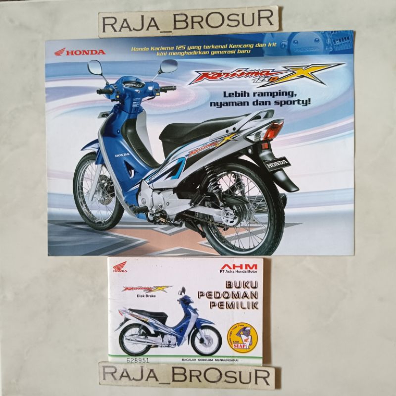 Buku pedoman pemilik/manual book + Poster brosur katalog leaflet jadul lawas Honda Karisma X 125 D/K