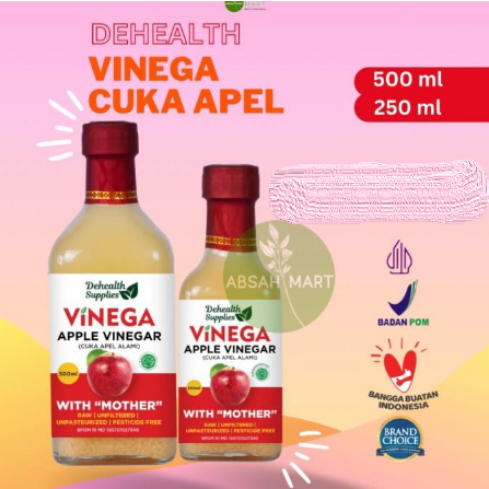 

Cuka Apel dehealth vinega finega 250 ml dan 500 ml KEMASAN TERBARU READY STOK BOTOL PLASTIK!!!