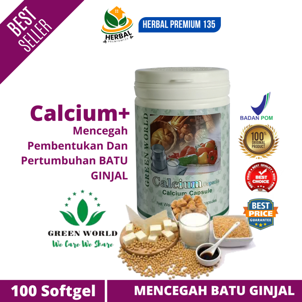 Suplemen CALCIUM GREEN WORLD Membantu Pembentukan Tulang dan Sendi Kuat