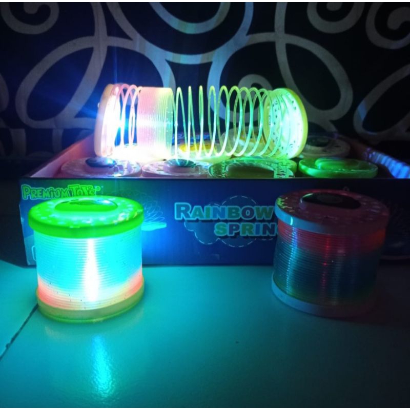 mainan spring rainbow / mainan gelang led menyala