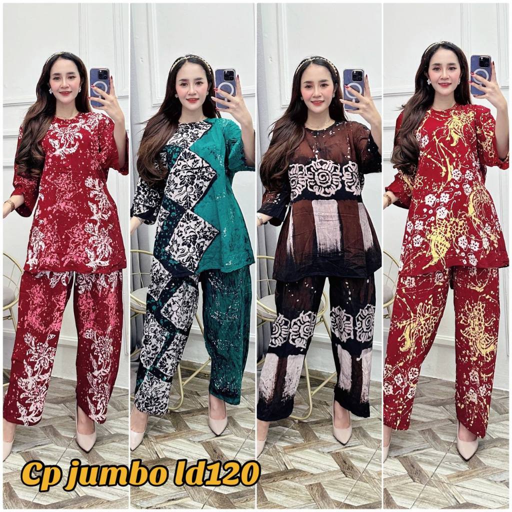 CP JUMBO one set Tie dye setelan cp twill original LD120( BISA COD ) baju santai cp jumbo