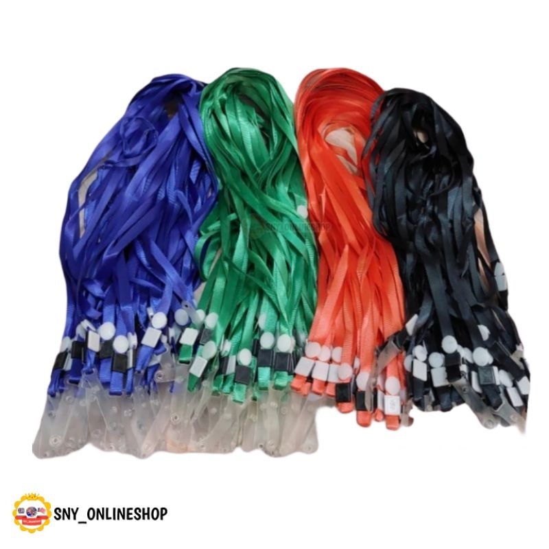 

100pcs Gantungan Tali ID Card Lanyard 1cm Nylon Model Kancing Jepit
