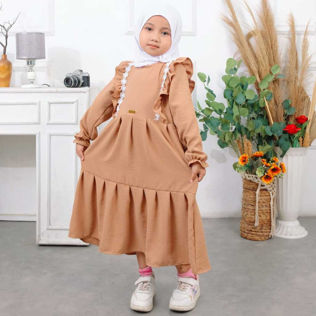 DRESS ANAK PEREMPUAN GAMIS ANAK TERBARU 2023 BAJU MUSLIM ANAK KEKINIAN