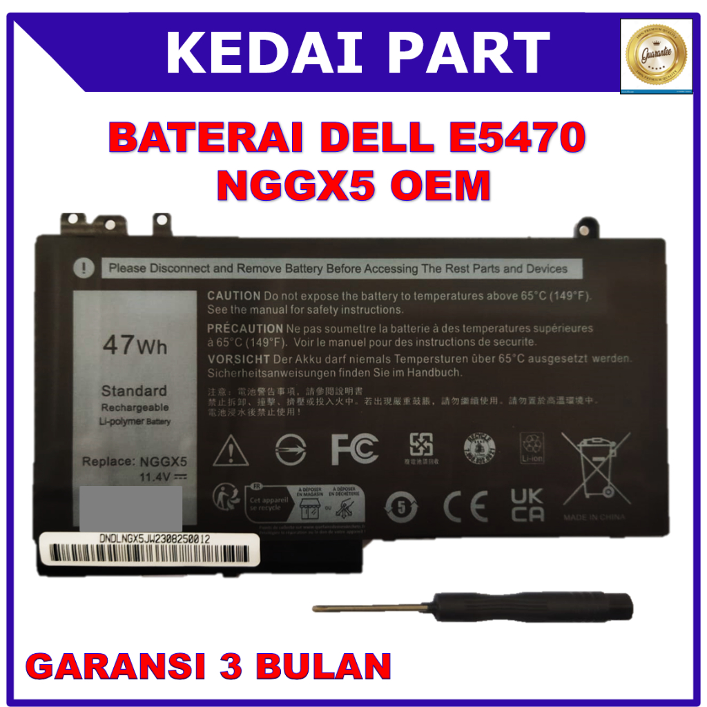 Baterai Laptop Dell Latitude E5470 E5570 E5270 Series NGGX5