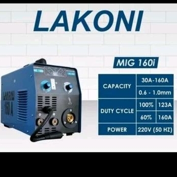 Lakoni MIG 160i Mesin Las CO2 tanpa gas flux MIG160i fluxcore CO 5 kg