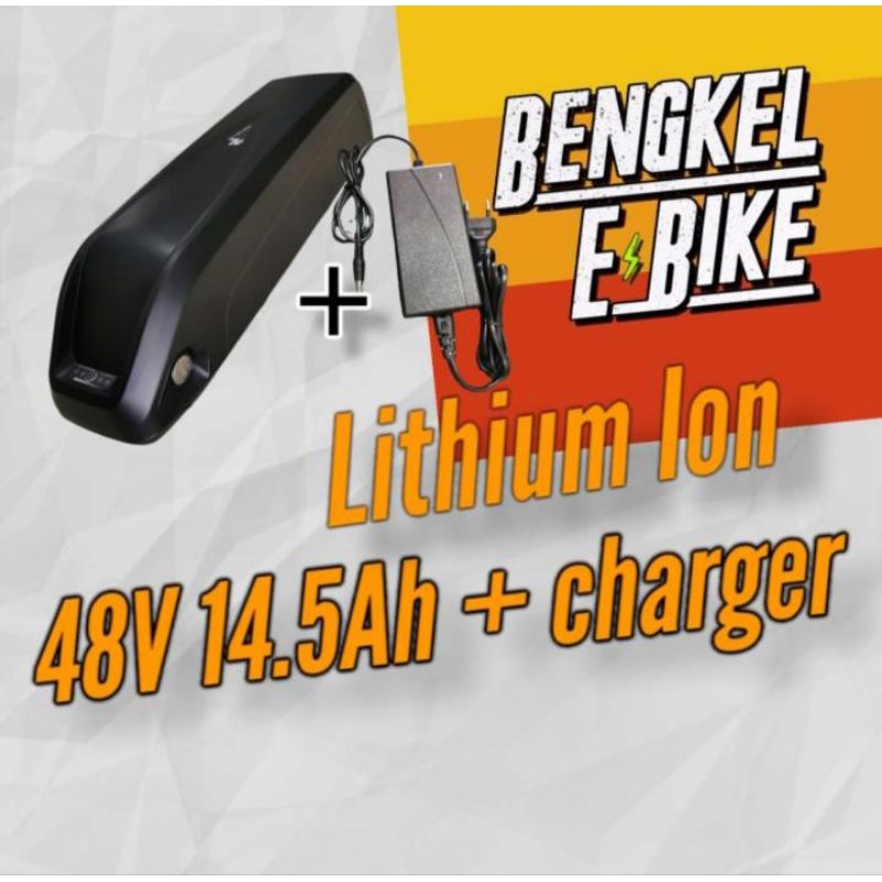 Battery Case Ebike 48V 14.5Ah Sepeda Listrik Baterai Lithium+ Charger