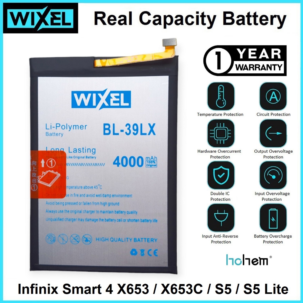 WIXEL Baterai Infinix Smart 4 X653 X653C S5 X652 X652A S5 Lite X652B BL-39LX BL39LX Batre Batrai Battery HP Handphone Ori Double Power Original Dual